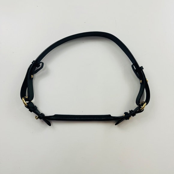 Burberry black skinny double gold buckle belt main image 7